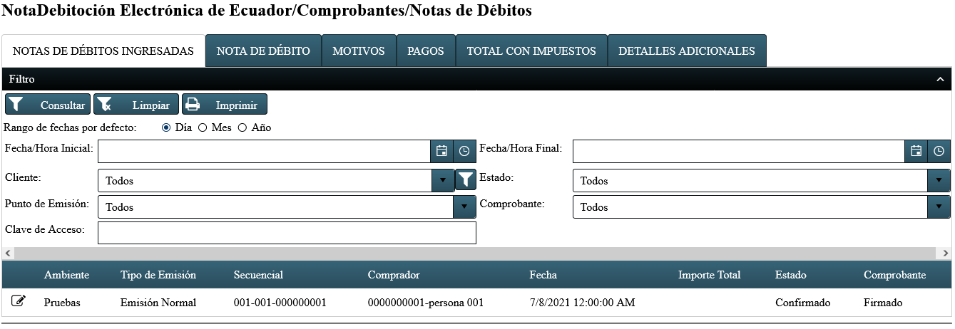 Nota de Débito