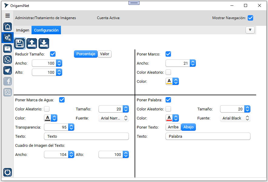 Configuración de Imagen