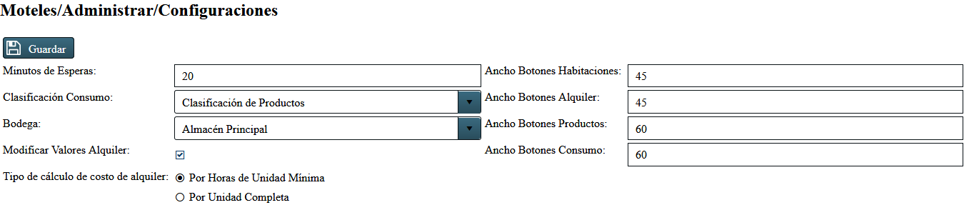 OCEN Mot Configuraciones